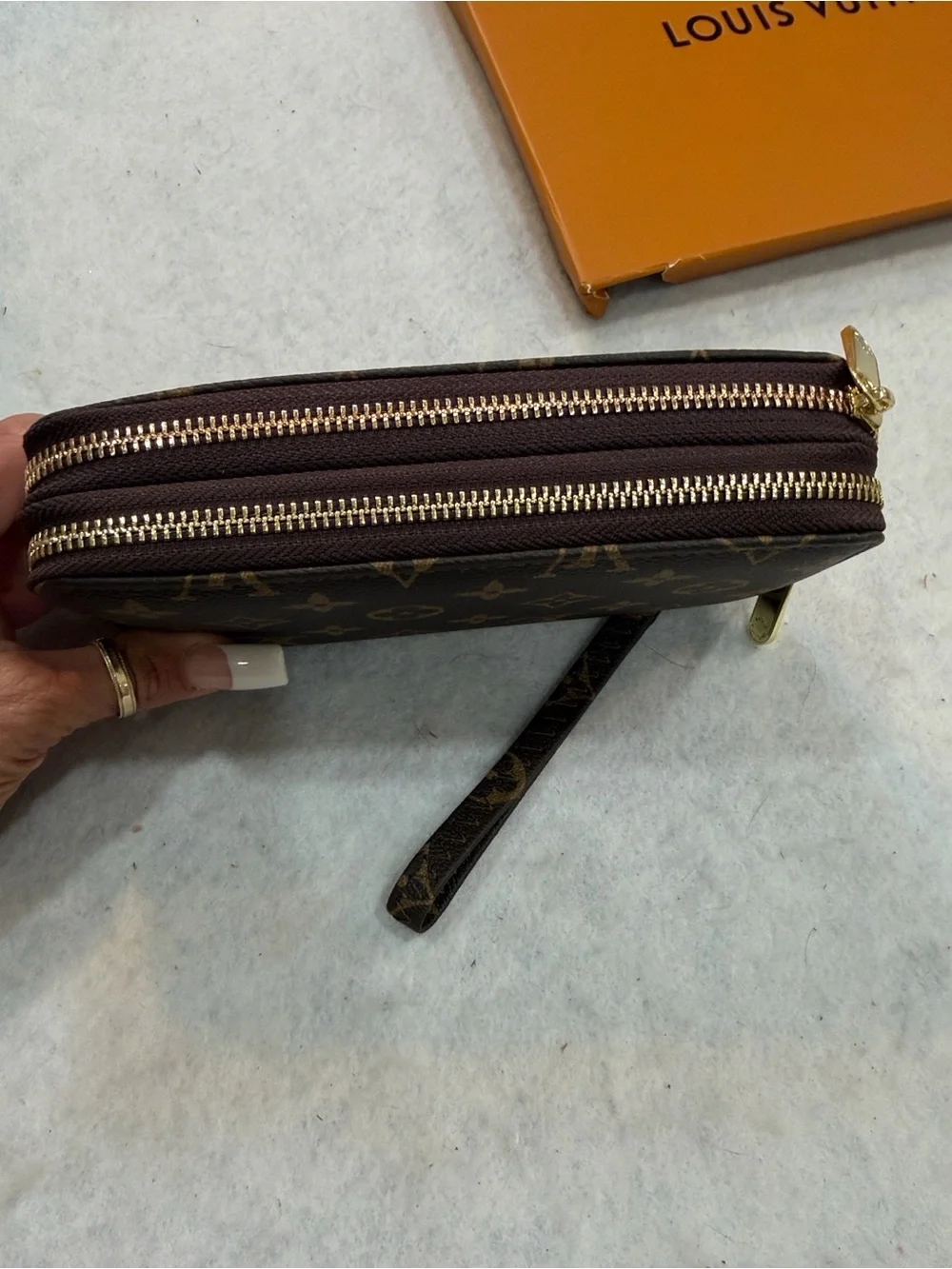 Brown‎ Monogram Zip Wallet with Wristlet